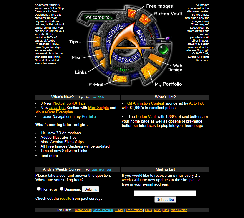 Andy's Art Attack website