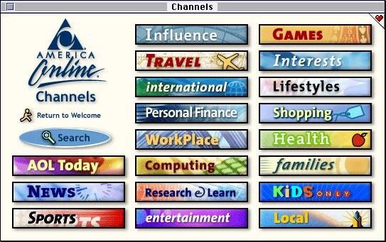 AOL Channels interface